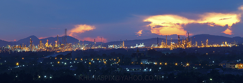 top view of industrial estate in rayong thailand