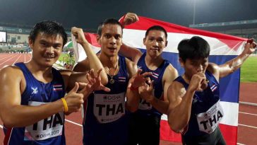 アジア陸上競技選手権大会 2017 400mリレーで銀メダルを獲得したタイ　©Khaosod